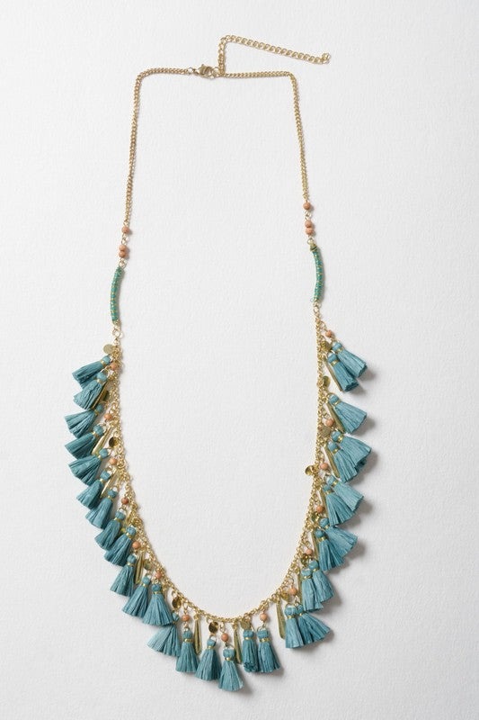 Solid Tassel Chain Fashion Necklace