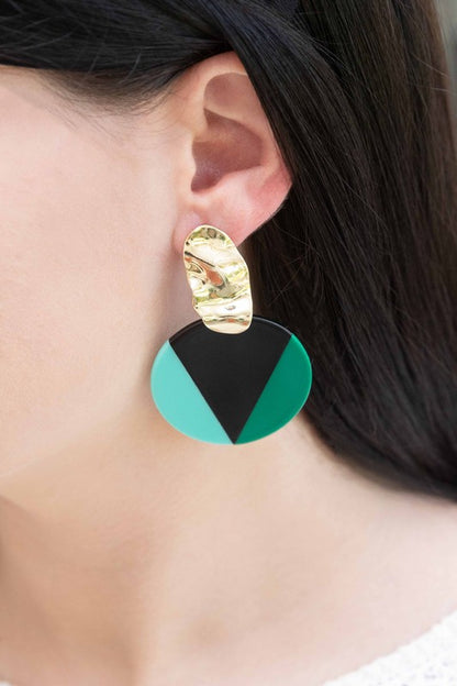 Color Block Drop Earrings