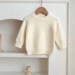 Baby Girl 4 Colors Solid Knitting Sweater Round Collar Pullover-2