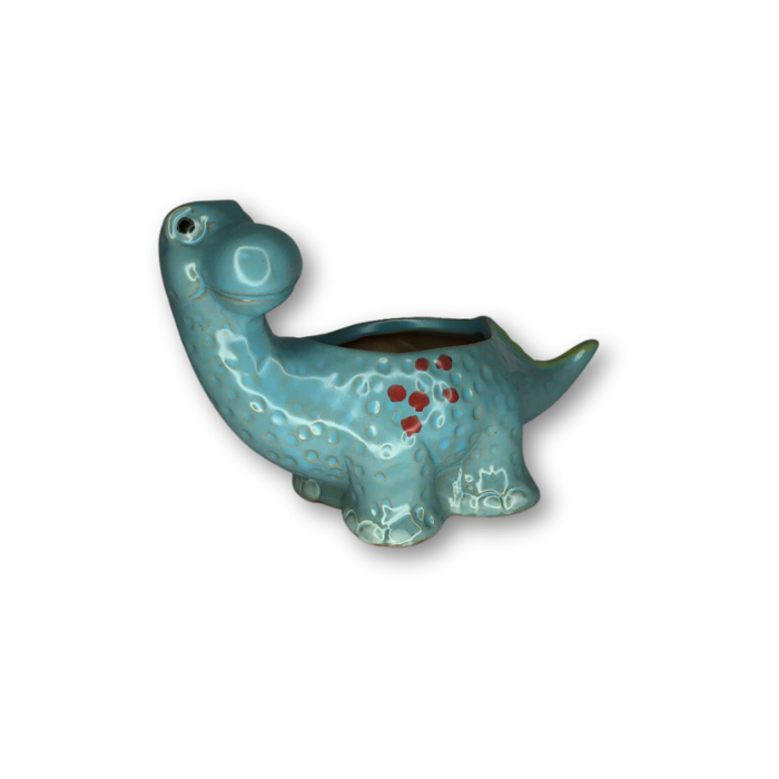 Blue Brachiosaurus Pot, Dinosaur Flower Pot-0