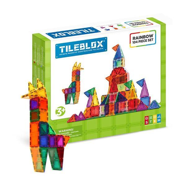 104pc TileBlox Rainbow Magnetic Building Blocks-0