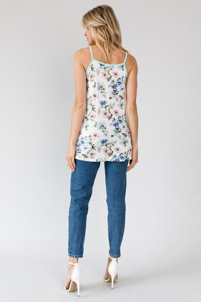 FLORAL PRINT JERSEY FRONT BOTTOM TWIST TOP