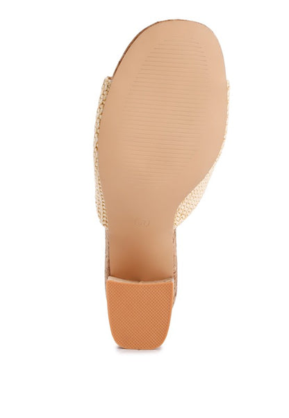 Addie Raffia Slip On Sandals