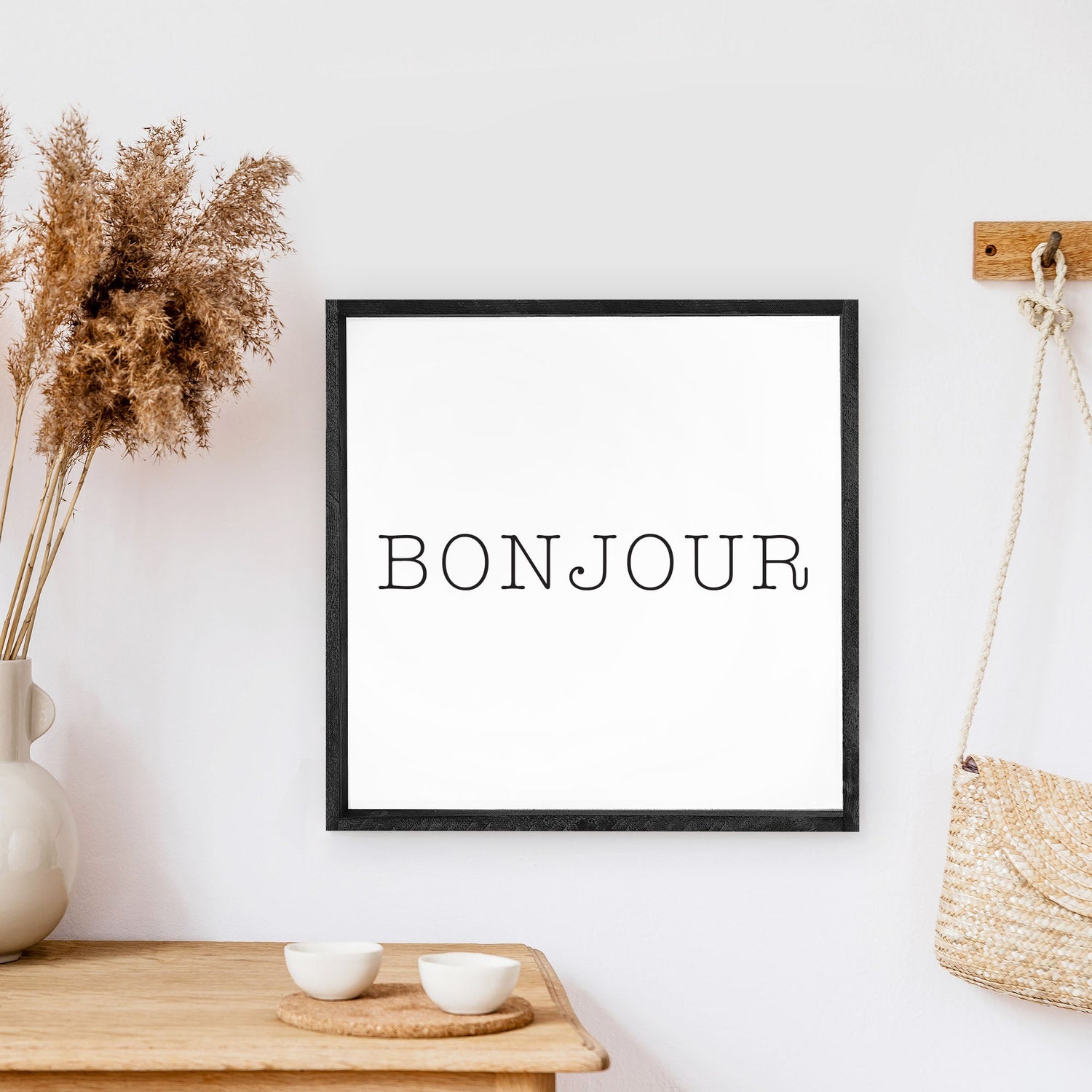 Bonjour Wood Sign-0