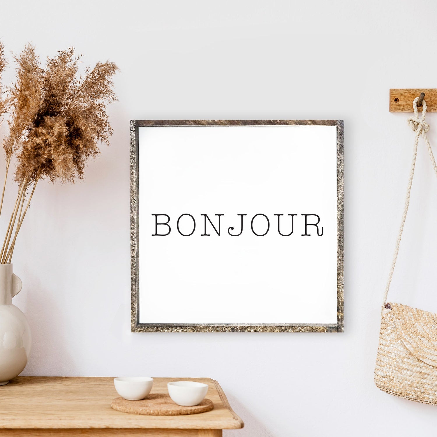 Bonjour Wood Sign-5