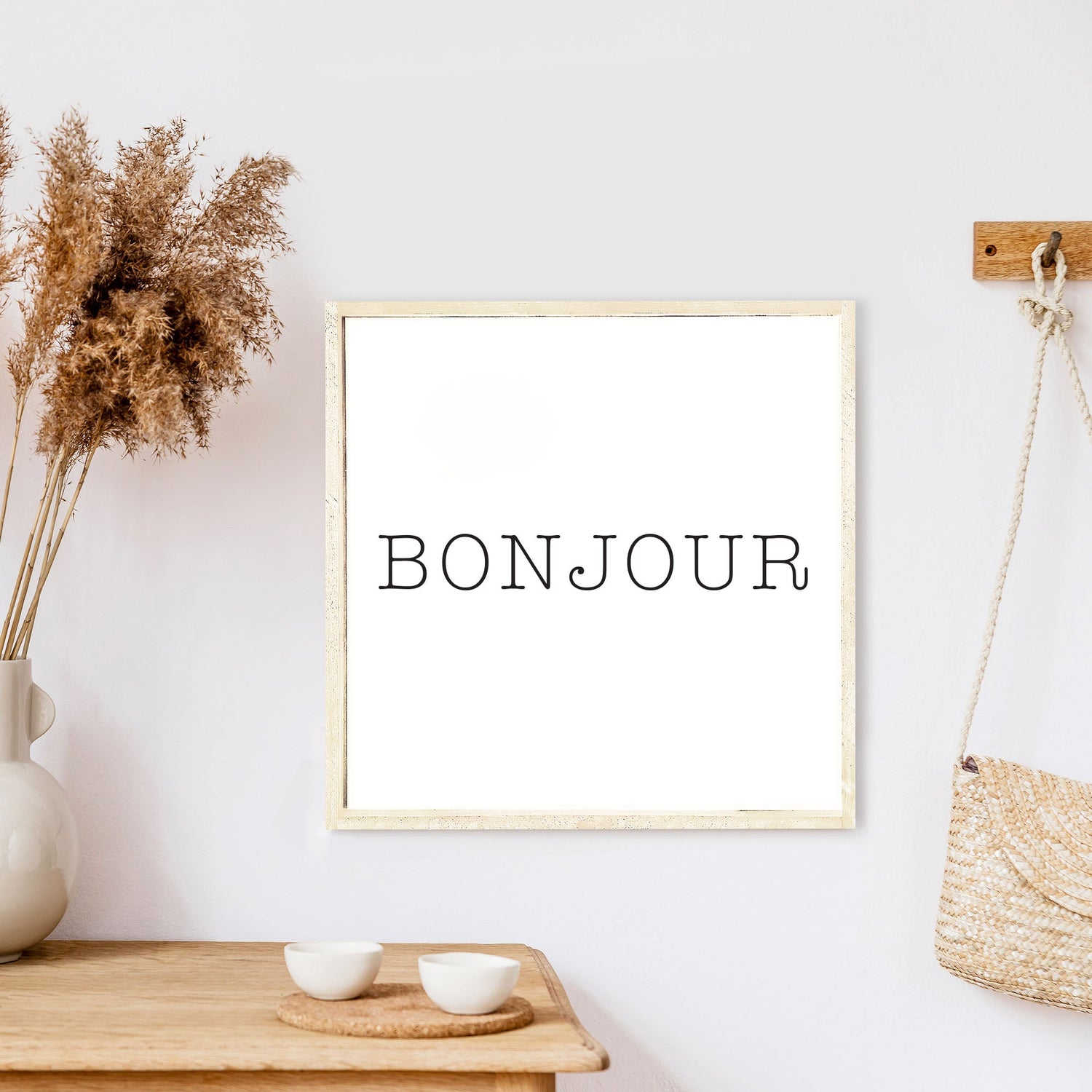 Bonjour Wood Sign-7