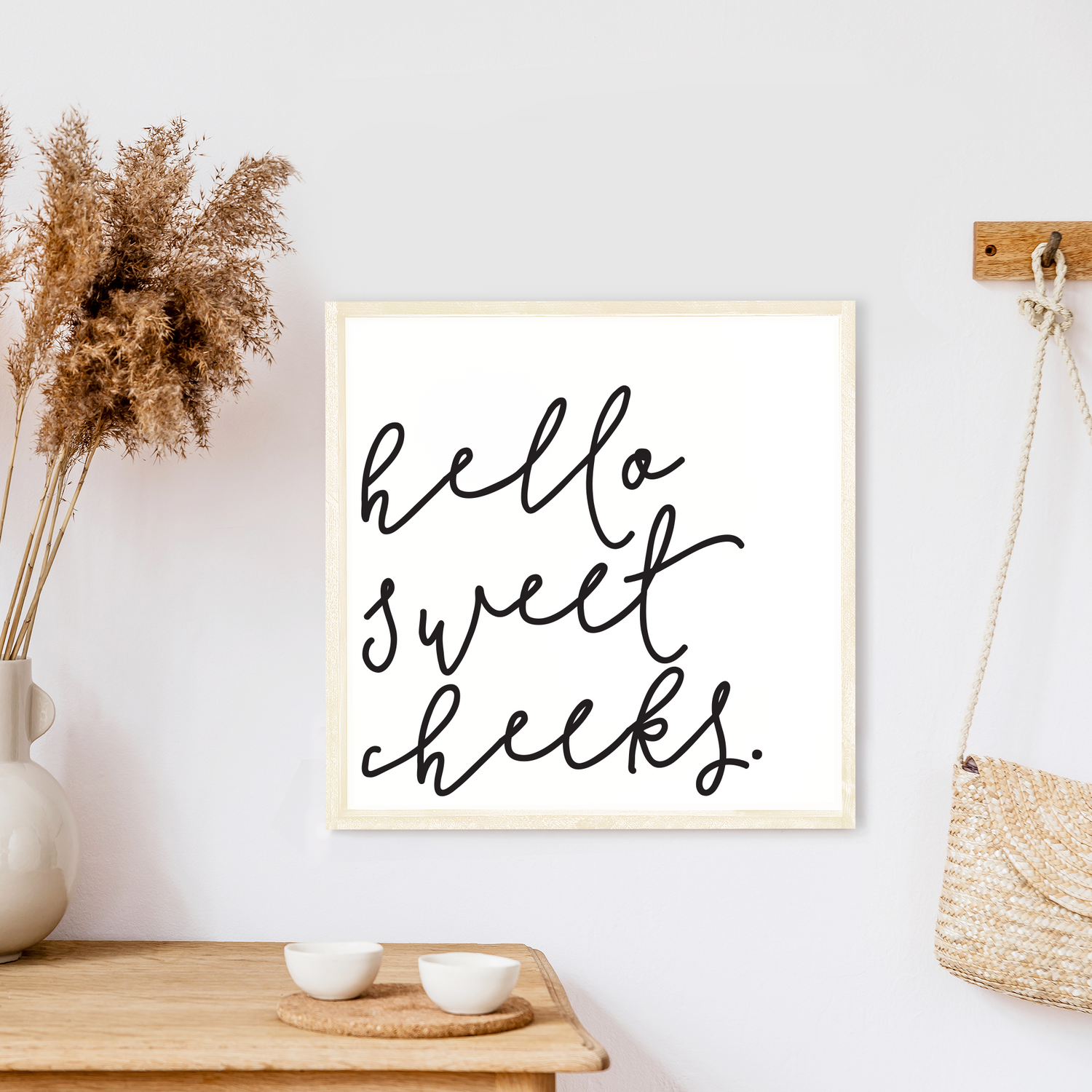 Large Hello Sweet Cheeks Wood Sign-3