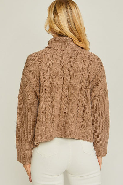 Turtle Neck Cable Knit Sweater