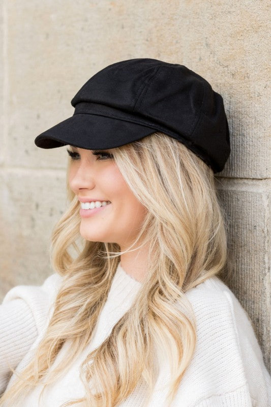 Suede Newsboy Cap