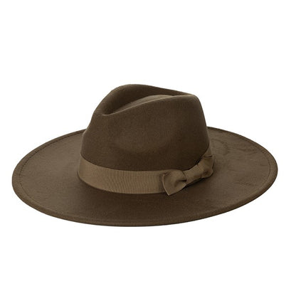 WIDE BRIM RIBBON FEDROA HAT