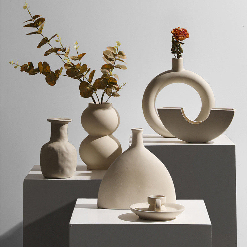 Modern Minimalist Ceramic Vase Flower Ornaments-1