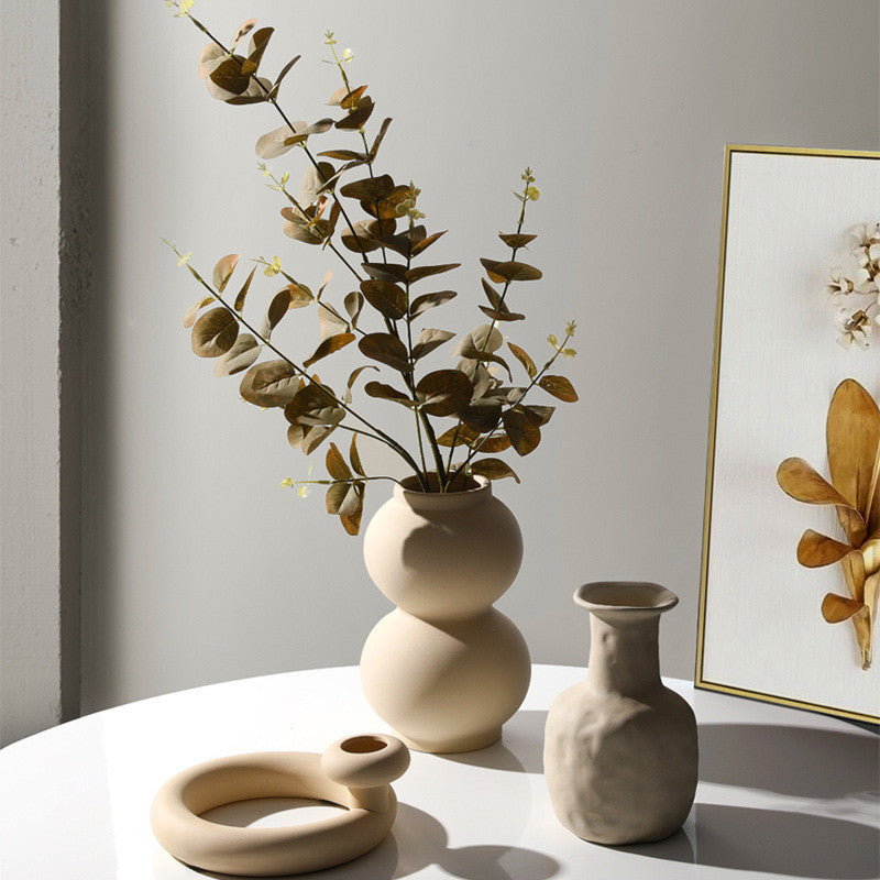 Modern Minimalist Ceramic Vase Flower Ornaments-3