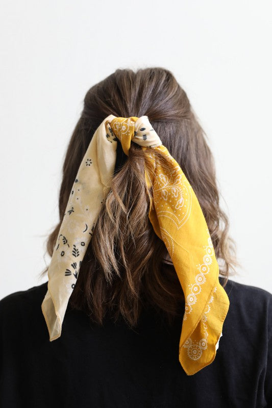 Two Tone Western Floral Bandana