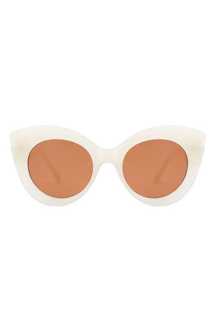 Oversize Cat Eye Sunglasses with Pearl Design