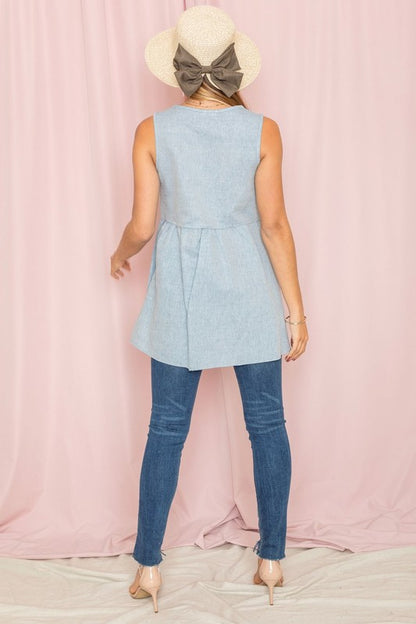 Chambray Baby Doll Tunic