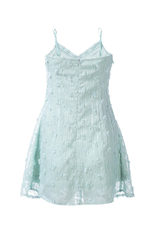 Lace Detail Dobby Slip Dress