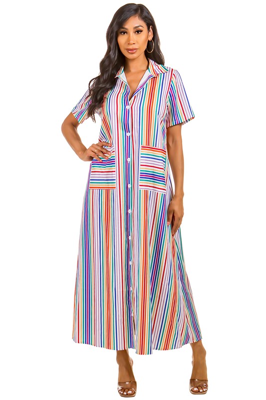 SEXY SHIRT STYLE LONG MAXI DRESS