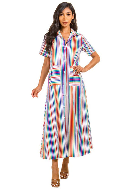 SEXY SHIRT STYLE LONG MAXI DRESS