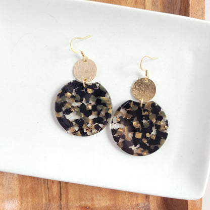 Zoey Earrings - Black &amp; Bronze