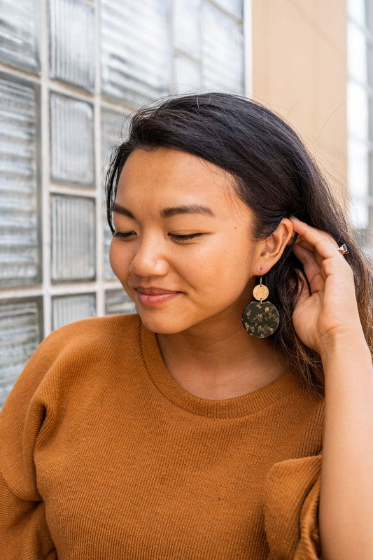 Zoey Earrings - Black &amp; Bronze