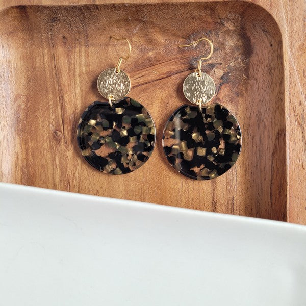 Zoey Earrings - Black &amp; Bronze