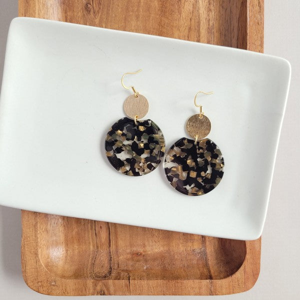 Zoey Earrings - Black &amp; Bronze