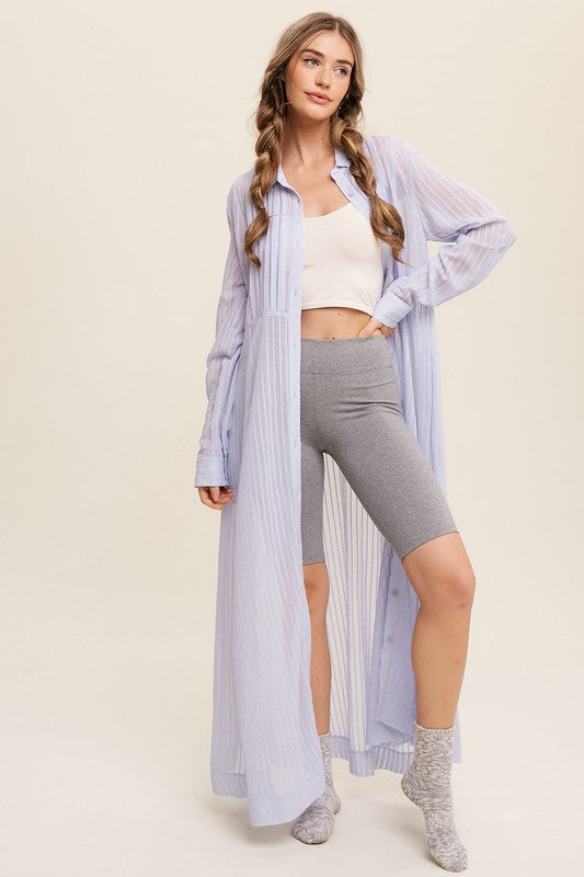 Long Button Down Shirt Maxi Dress