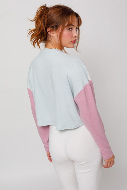 Long Sleeve Contrast Top