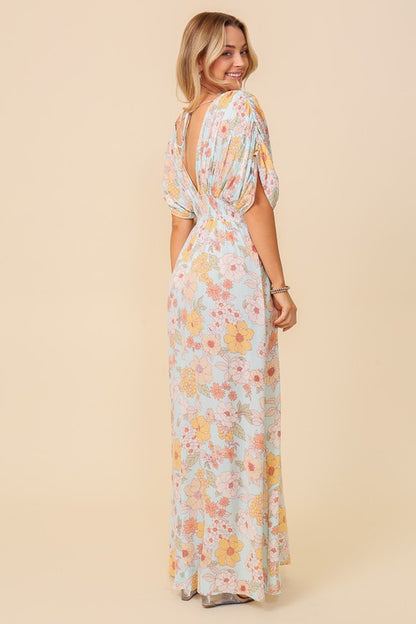 Floral Print Brunch Spring Summer Maxi Sundress