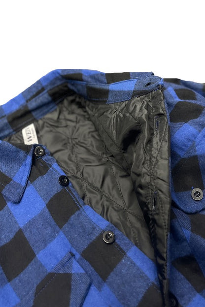 Mens Quilted Padded Flannel