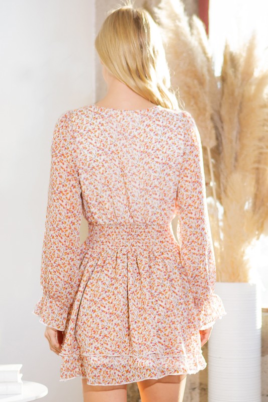 Floral Wrap Teir Dress