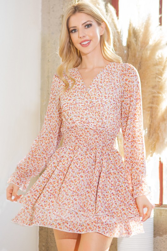 Floral Wrap Teir Dress