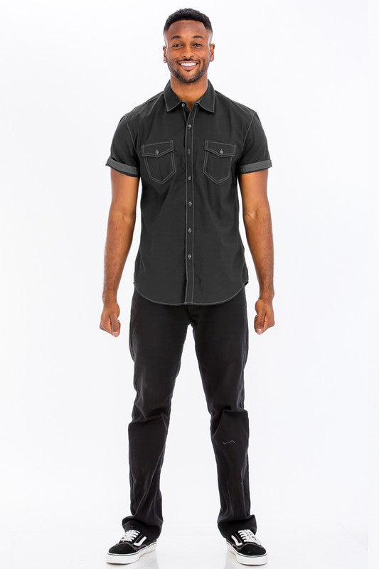 Weiv Outline Stitch Short Sleeve Shirt