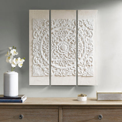 Triptych 3-piece Dimensional Resin Canvas Wall Art Set-1