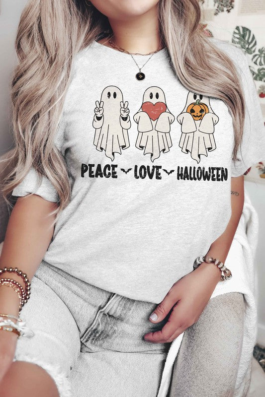 PEACE LOVE HALLOWEEN Graphic Tee