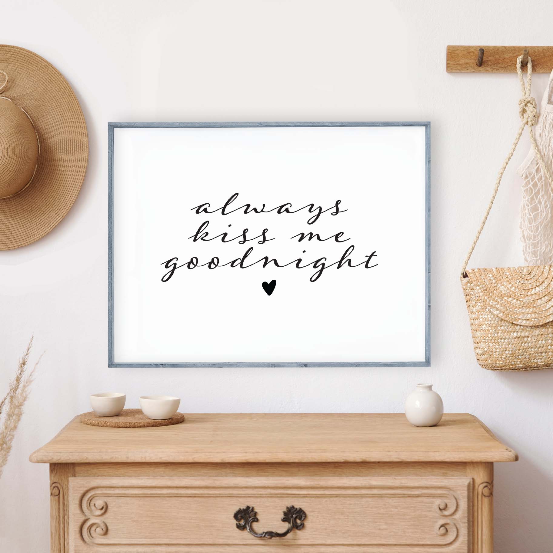 Always Kiss Me Goodnight Wood Sign-2