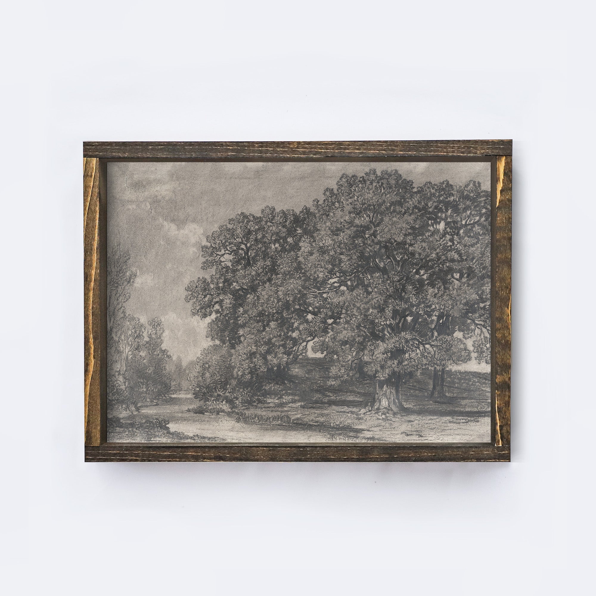 Landscape Drawing | Vintage Landscape Wood Sign A174-1