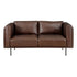 Modern Design Brown Genuine Leather Loveseat-0