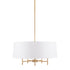 5-Light White Drum Shade Chandelier-0