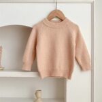 Baby Girl 4 Colors Solid Knitting Sweater Round Collar Pullover-3