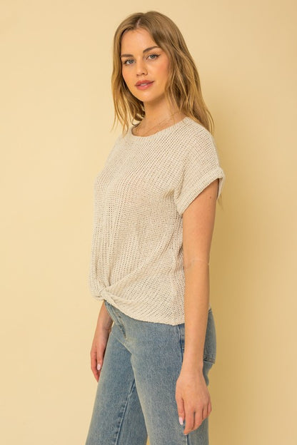 Short Sleeve Bottom Twist Top