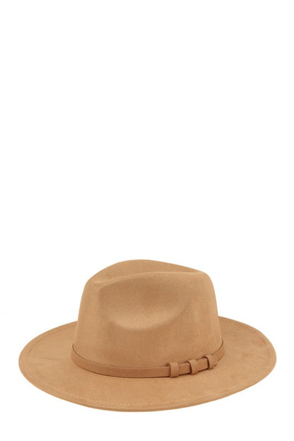 Three Ring Decorated Suede Feel Fedora Hat