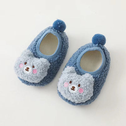 Baby 3D Cartoon Bear Patched Pattern Non-Slip Warm Shoes-2