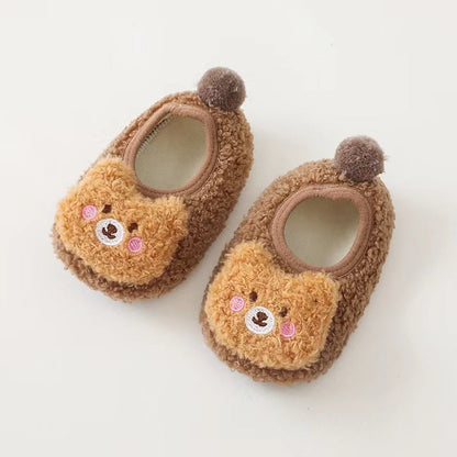 Baby 3D Cartoon Bear Patched Pattern Non-Slip Warm Shoes-3