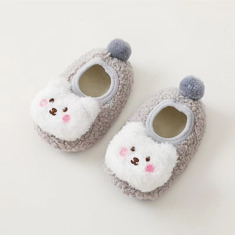 Baby 3D Cartoon Bear Patched Pattern Non-Slip Warm Shoes-6