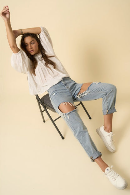 High Rise Straight Jeans