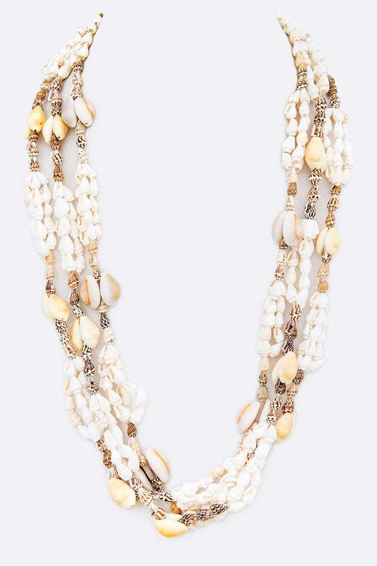 Mix Size Shell Statement Necklace