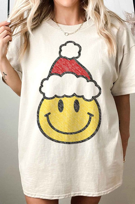 CHRISTMAS SMILES OVERSIZED TEE