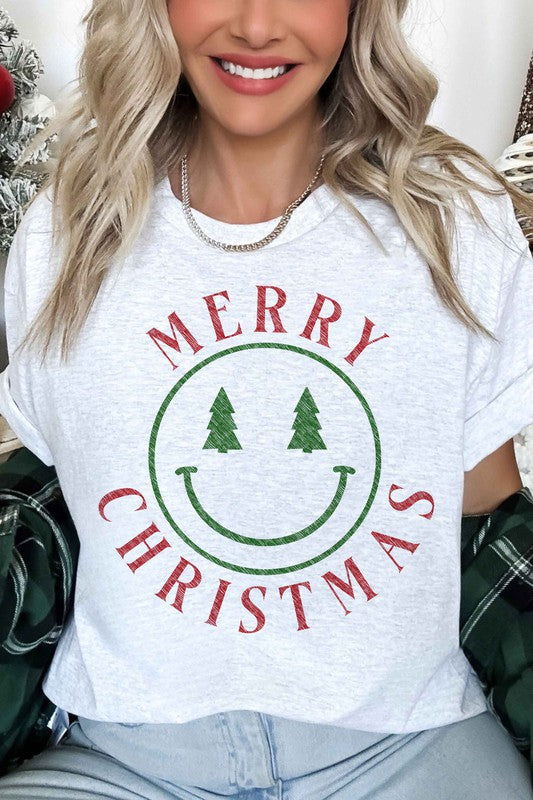 MERRY CHRISTMAS SMILES OVERSIZED TEE