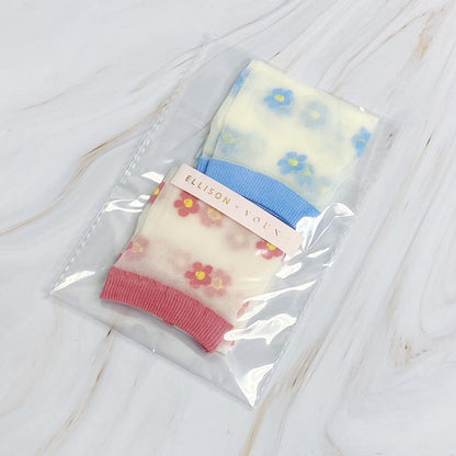 Mini Flower Sheer Socks Set Of 2 Pairs